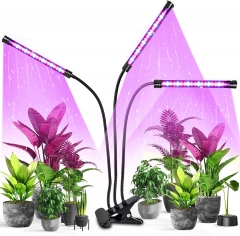 DOSYU 室内植物生长灯,红蓝全光谱三头 60个LED灯， 可调鹅颈管， 适用于植物生长
