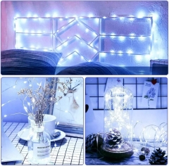 DOSYU LED 装饰灯条，2 x 10米 100LED防水照明，8种带遥控器模式，圣诞节，室内外装饰